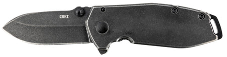 CRKT SQUID 2493 Assisted Folding EDC Knife 2.37" Black Stonewashed Stainless Drop Point Blade Stonewashed Steel Handle