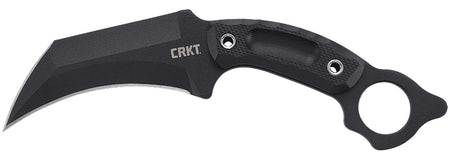 CRKT Du Hoc 2630 Fixed Blade Tactical Knife 5.10" Black Powder Coated SK-5 Steel Recurve Blade Textured G10 Handle