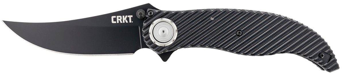 CRKT Clever Girl 2640 Folding Tactical Knife 4.10" Black Powder Coated D2 Steel Blade Black G10 Handle and Pocket Clip