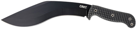 CRKT KUK 2742 Fixed Blade Kukri Knife 10.56" Black Powder Coated Carbon Steel Blade Textured GRN Handle and Sheath
