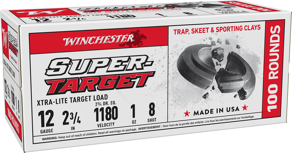 Winchester 12 Gauge Shotgun Shells Super-Target Xtra-Lite Value Pack #8 1 oz 2.75 in