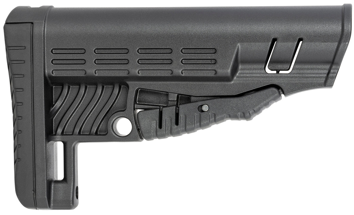 NcStar DLG-086 Classic Adjustable Buttstock Black Polymer Commercial Spec Buffer Tube Metal QD Rubber Pad (Tube Not Included)