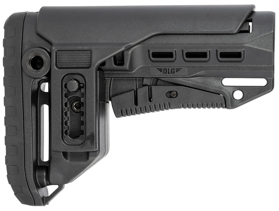 NcStar Compact PCP52 Mil-Spec Adjustable Collapsible Buttstock Black Synthetic with Raised Cheek Piece
