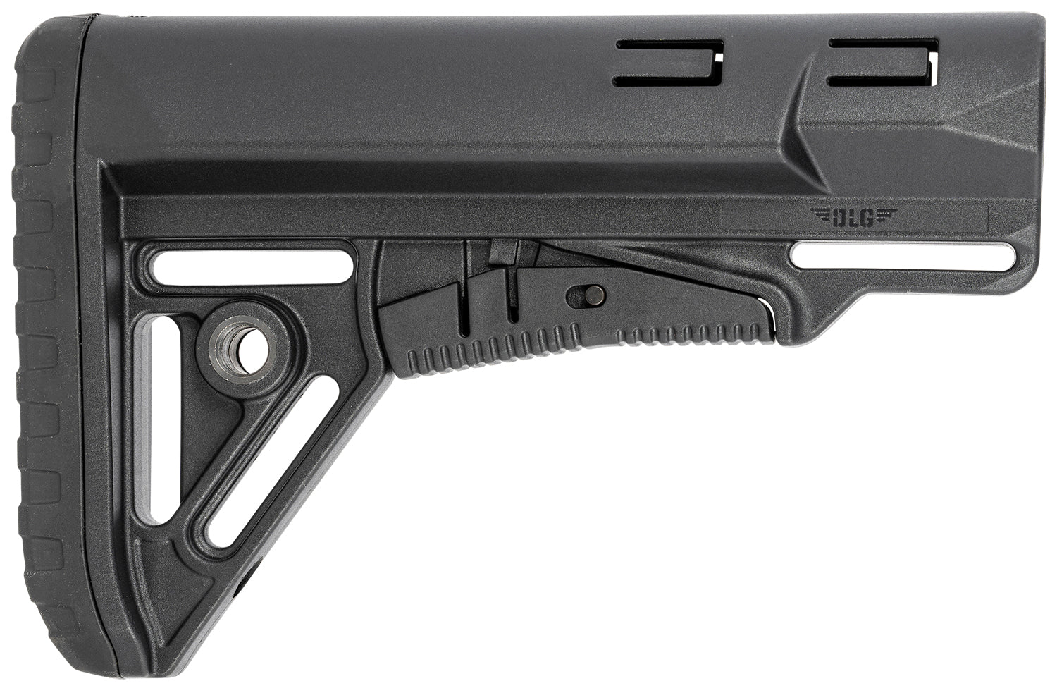 NcStar DLG-129 Sharps Collapsible Buttstock Black Synthetic Mil-Spec Buffer Tube with Metal QD Base
