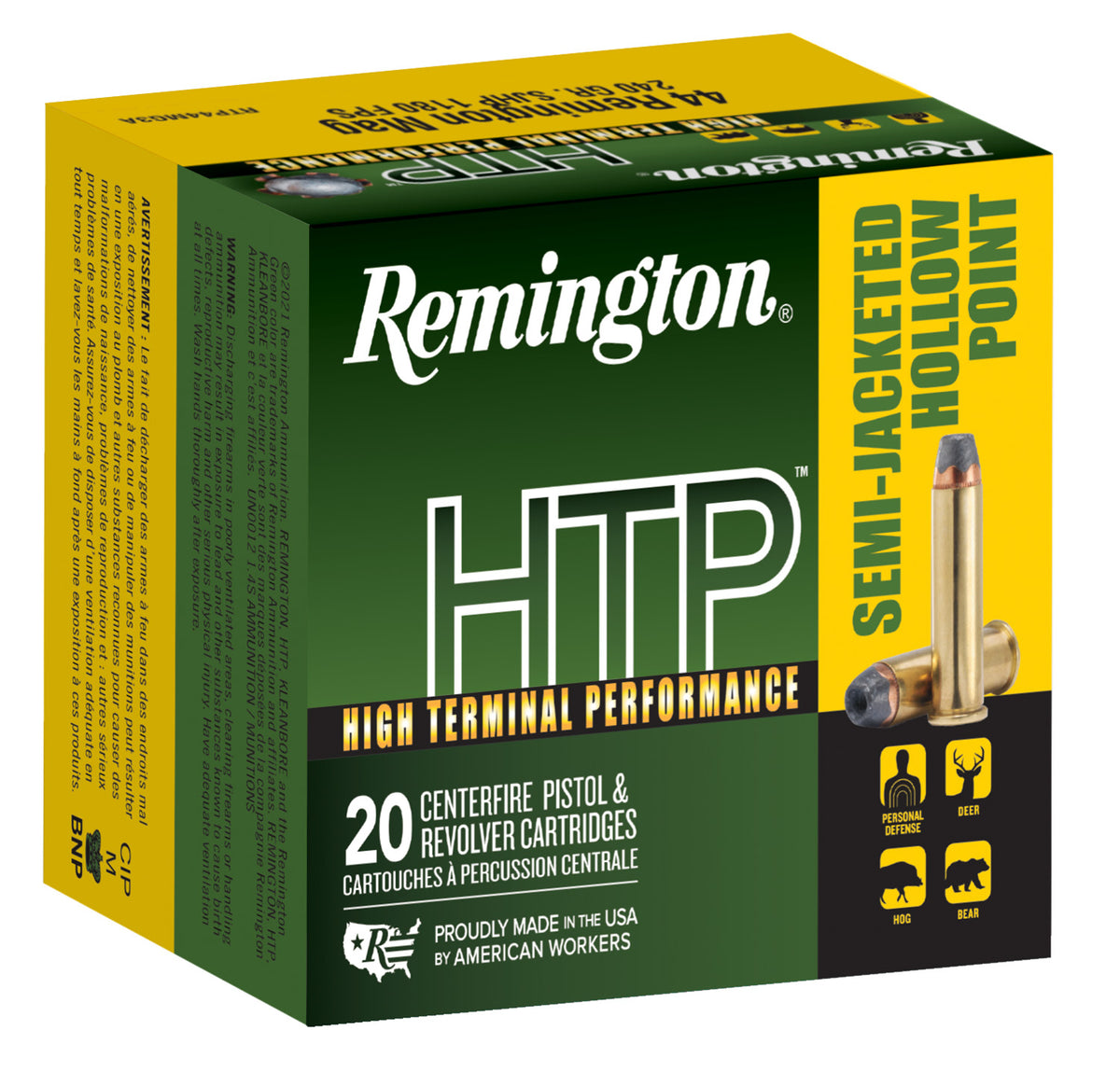 Remington .44 Magnum 23010 HTP Semi Jacketed Hollow Point HP 240 Grain