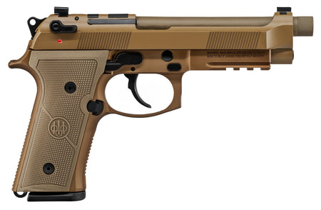 Beretta M9A4 9mm Luger Pistol, 5.10" Threaded Barrel, 18+1, FDE Cerakote Frame, Optic-Ready Slide