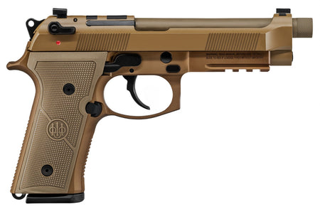 Beretta M9A4 9mm Luger Pistol, 5.10" Threaded Barrel, 10+1, FDE Cerakote Frame, Optic-Cut Slide