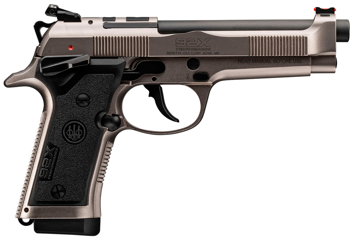 Beretta 92X Performance Defensive Full Size 9mm Luger Pistol, 15+1, 4.9" Black Barrel, Optic Ready Gray Steel Slide/Frame