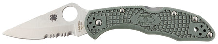 Spyderco C33PSFG Delica 4 LW 2.88" Part Serrated Drop Point VG-10 SS Blade Foliage Green FRN Handle w/ Clip