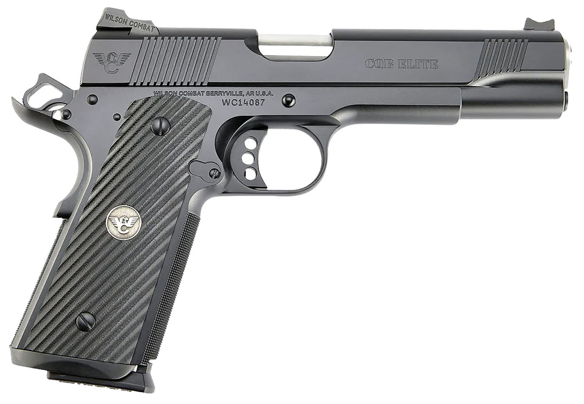 Wilson Combat CQB Elite 9mm Luger Pistol, 5" Match Barrel, Black G10 Grip