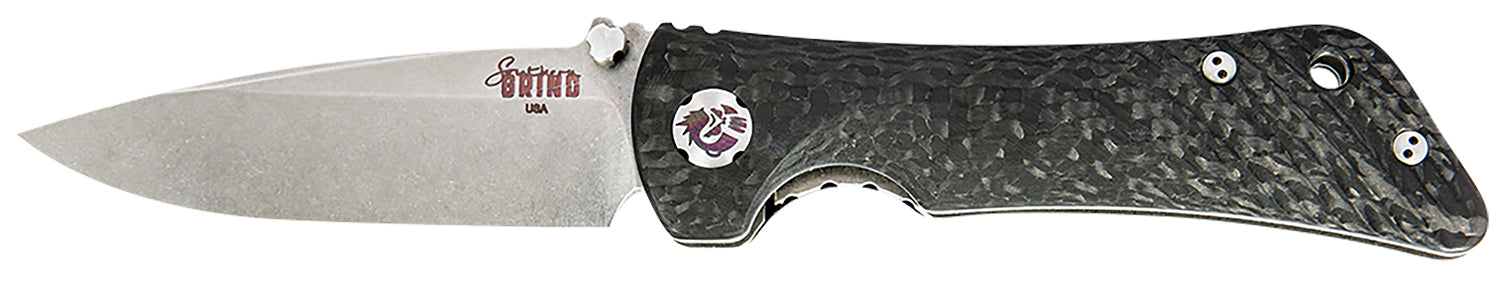 Southern Grind SG06030008 Spider Monkey 3.25" Folding Drop Point S35VN Stainless Blade, Black Textured Carbon Fiber Handle