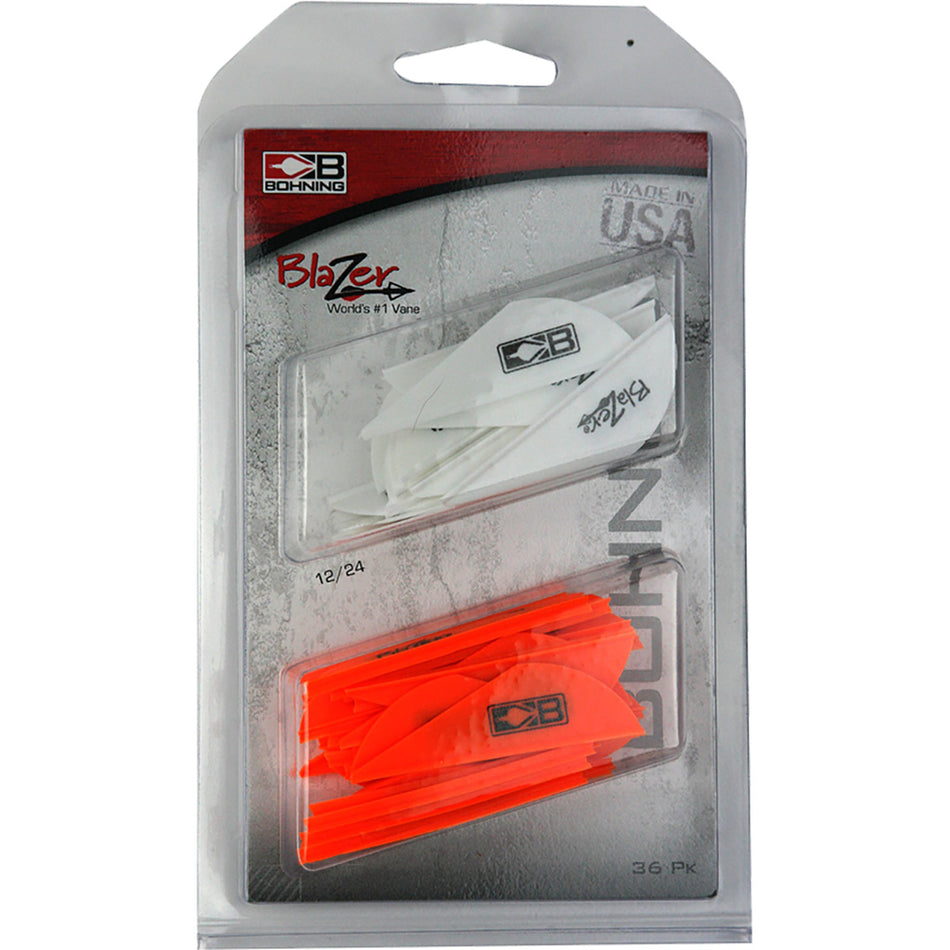 Bohning Blazer Arrow Vane Combo White/Neon Orange 36 Pack
