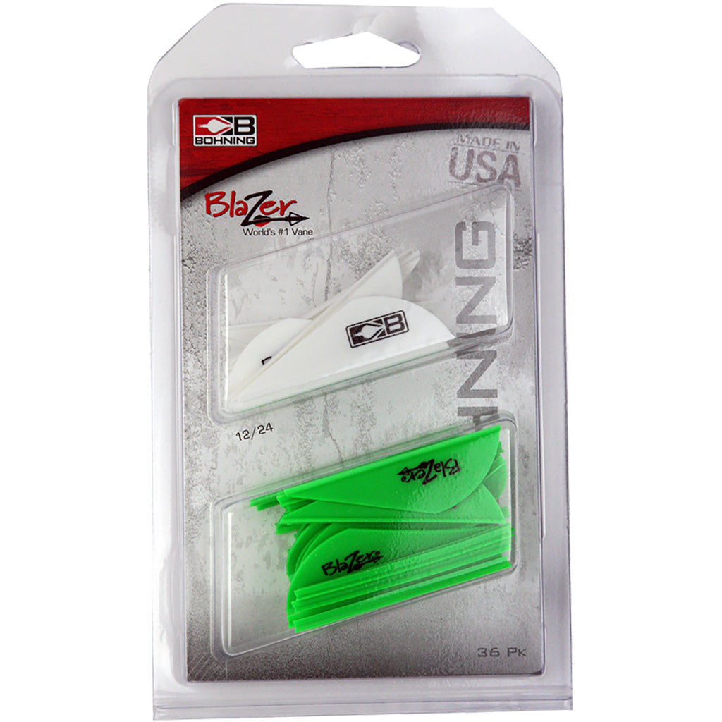 Bohning Blazer Arrow Vane Combo White/Neon Green 36 Pack