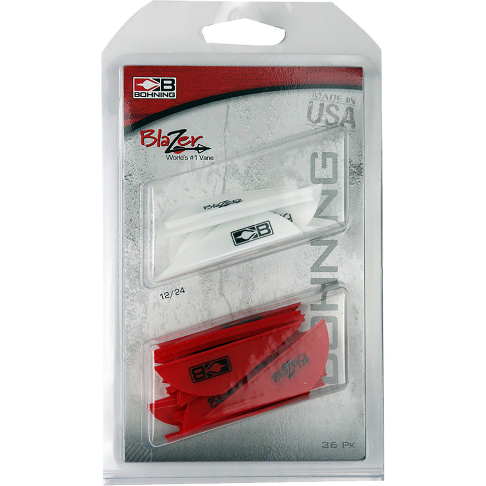 Bohning Blazer Arrow Vane Combo White/Red 36 Pack