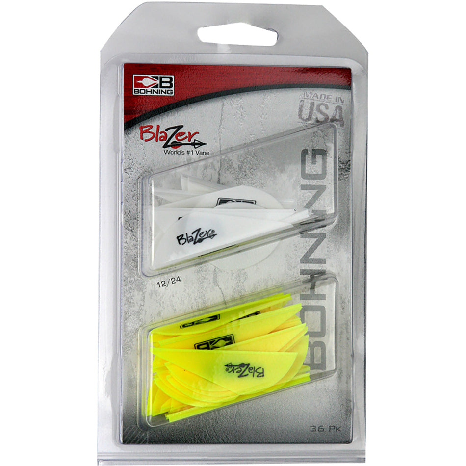 Bohning Blazer Arrow Vane Combo White/Neon Yellow 36 Pack