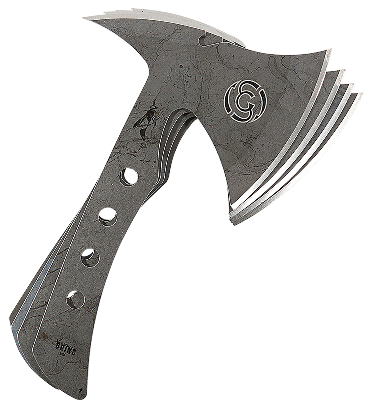 Southern Grind SG10070001 Wasp Throwing Axe 4-Pack, 11.50" 8670 Satin Steel with Sheath