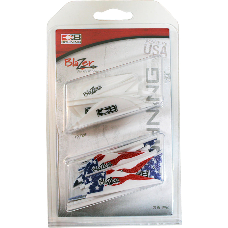 Bohning Blazer Archery Vanes White/American Flag 36 pk.