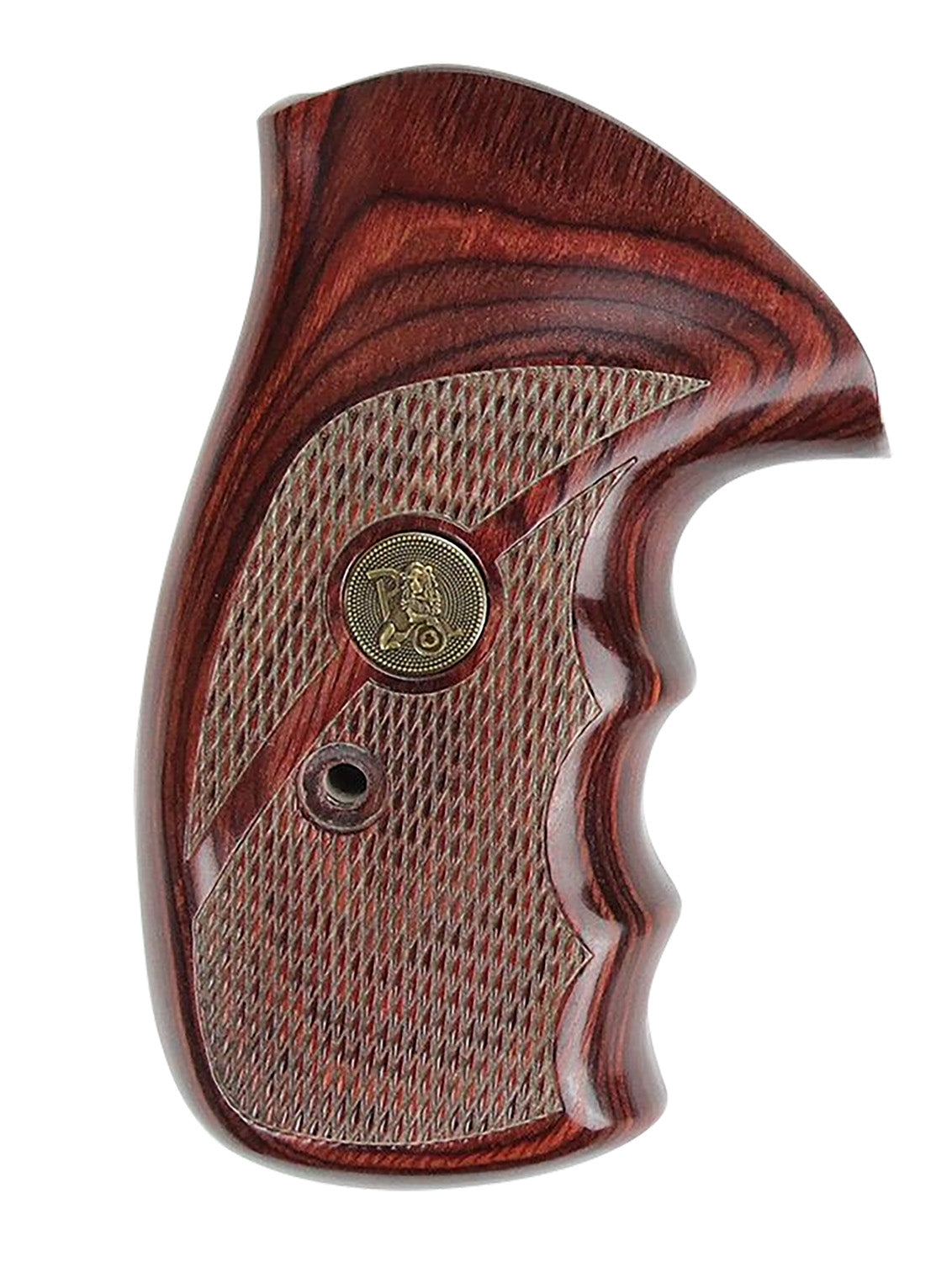 Pachmayr 63040 Renegade Checkered Rosewood Laminate Revolver Grip S&W N Frame Round Butt
