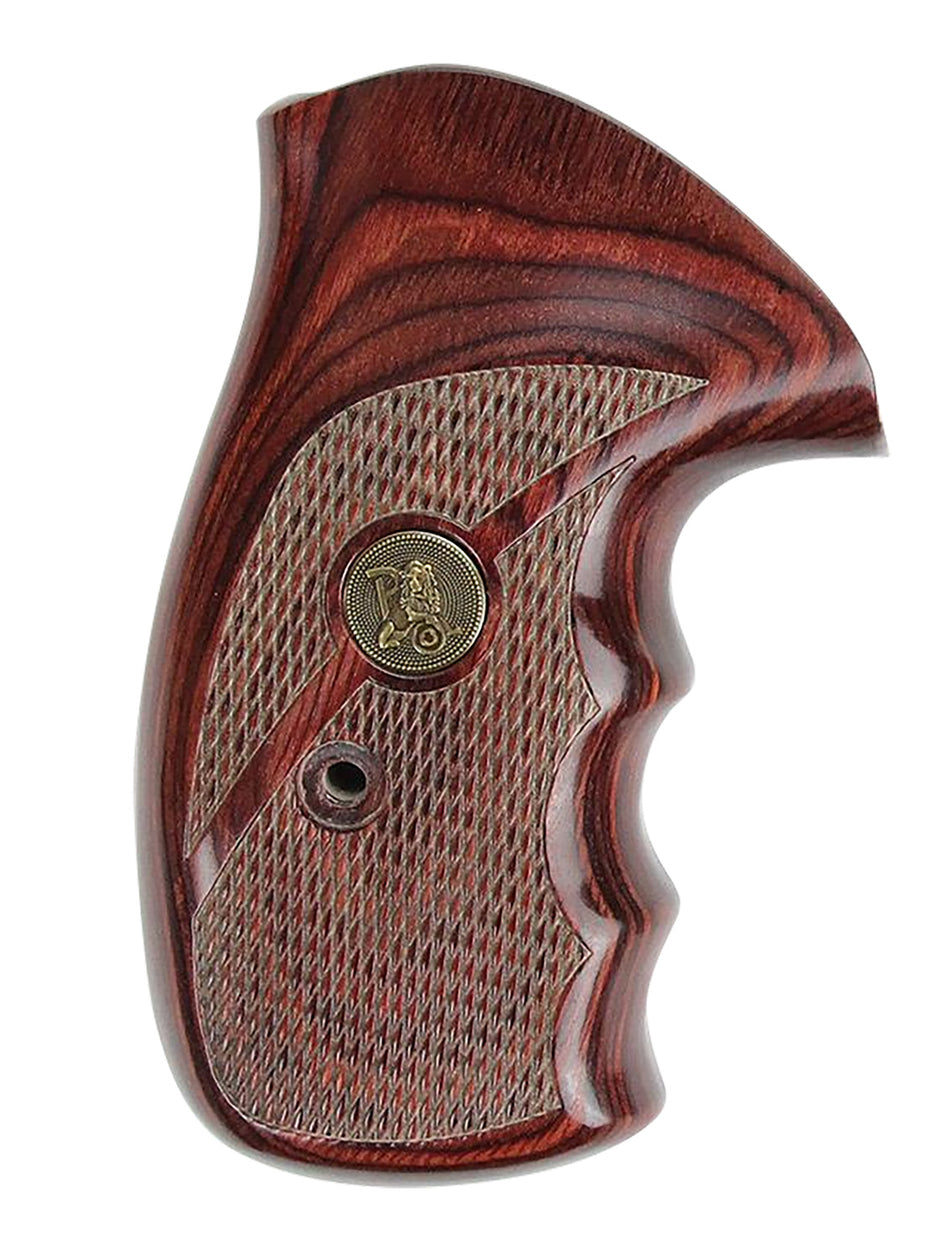 Pachmayr 63040 Renegade Checkered Rosewood Laminate Revolver Grip S&W N Frame Round Butt