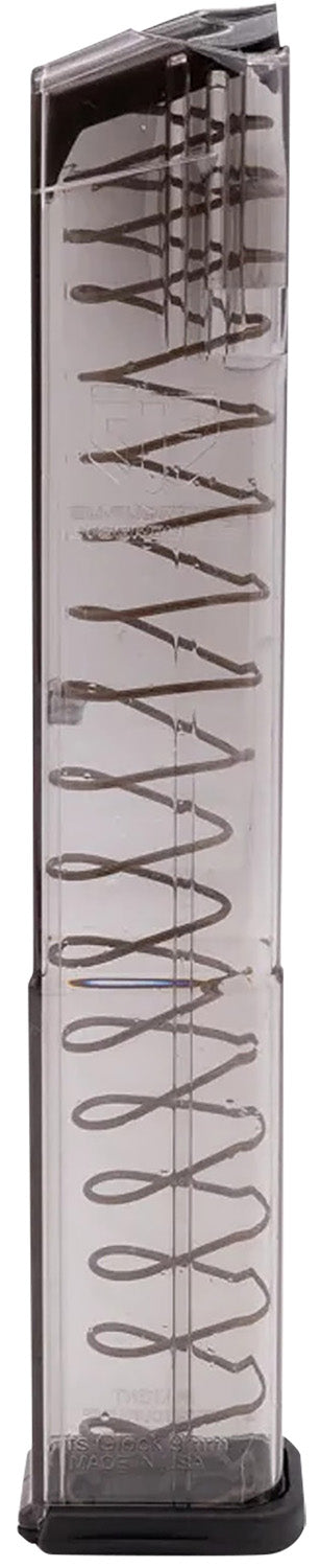 ETS GLK18G2 Glock 17/18/19/19X/26/34/45 32-Round Extended 9mm Magazine Gen2 Base Plate Clear