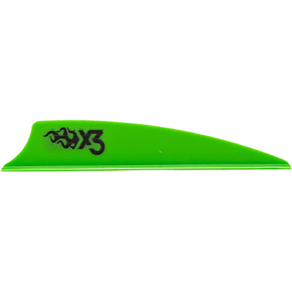 Bohning X3 Vanes 2.25 in. Neon Green Fletching 100 pk.