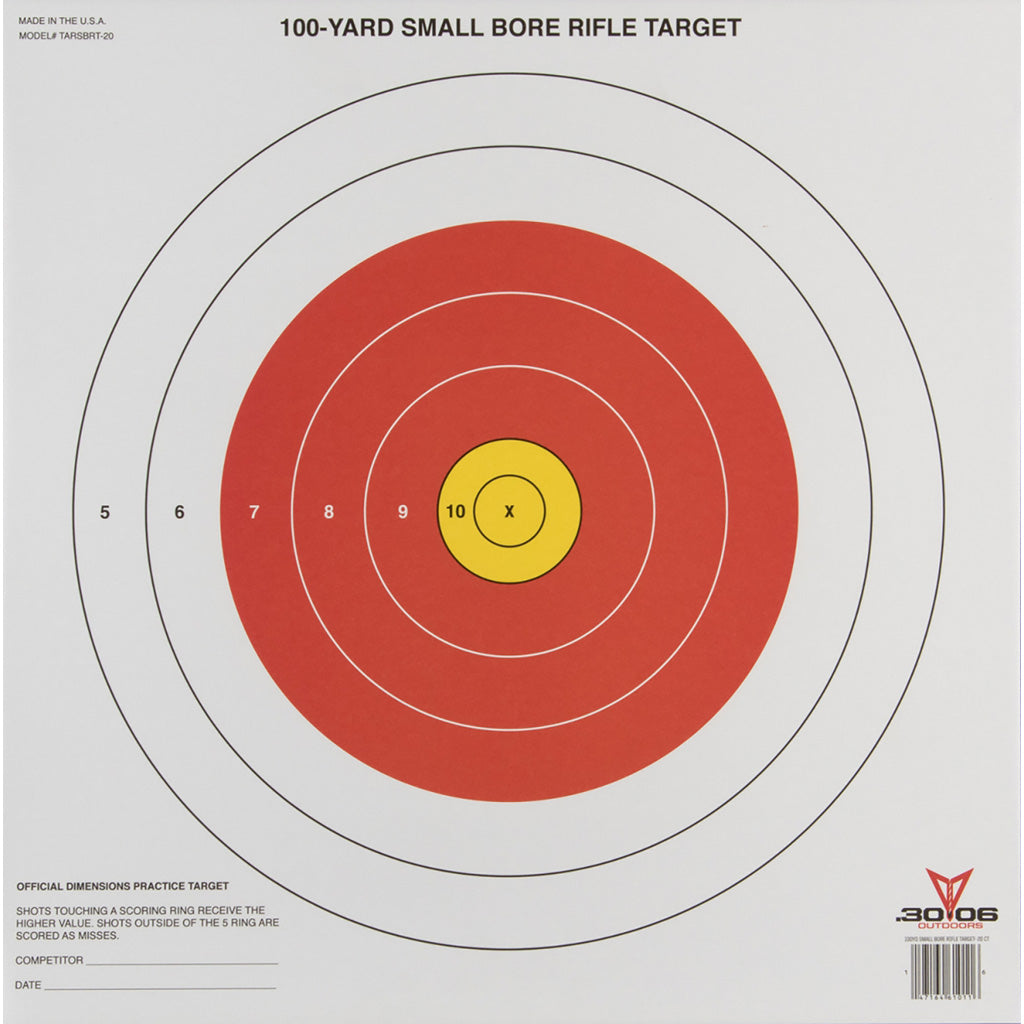 30-06 Small Bore Rifle Target 20 pk. 100 Yard