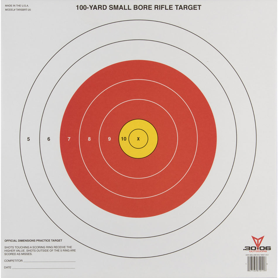 30-06 Small Bore Rifle Target 20 pk. 100 Yard