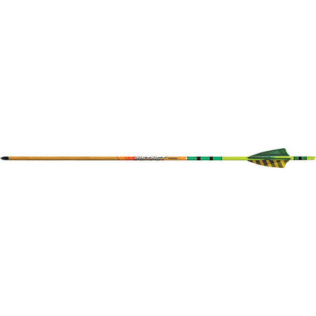 Black Eagle Instinct Traditional Arrows 500 Spine .005 Green/Yellow Feathers 6-Pack