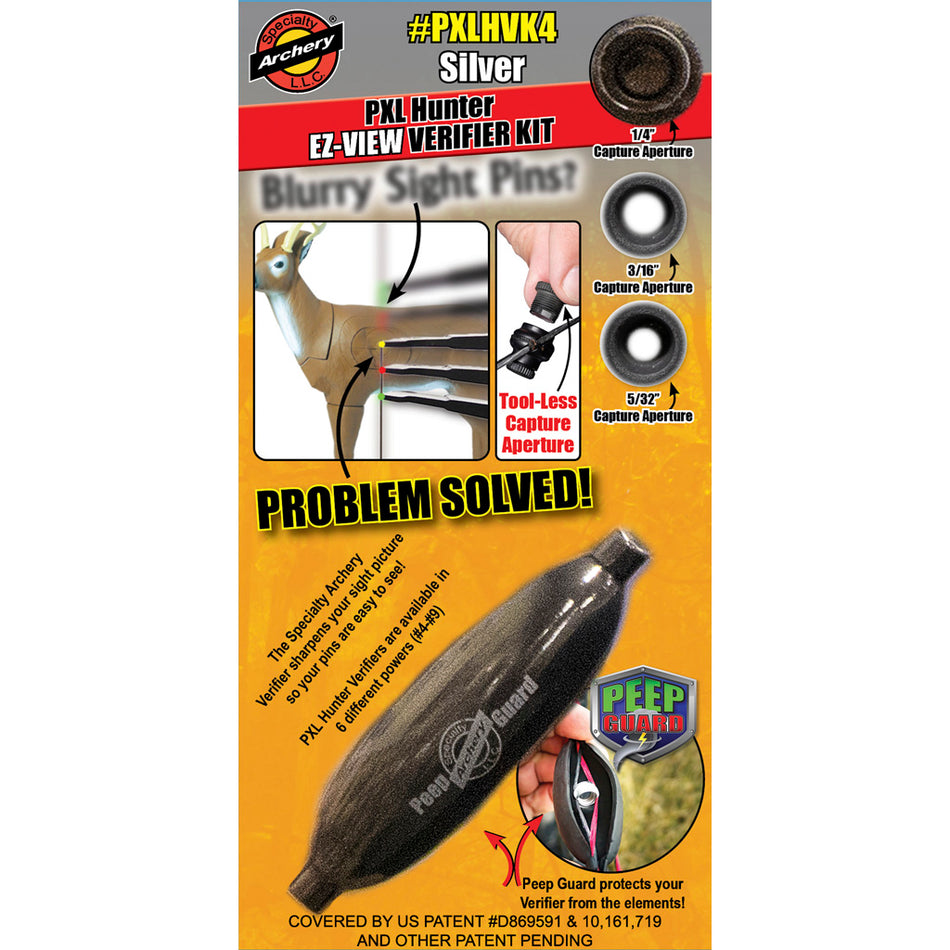 Specialty Archery PXL Hunter EZ-View Peep Verifier Kit #4 Silver