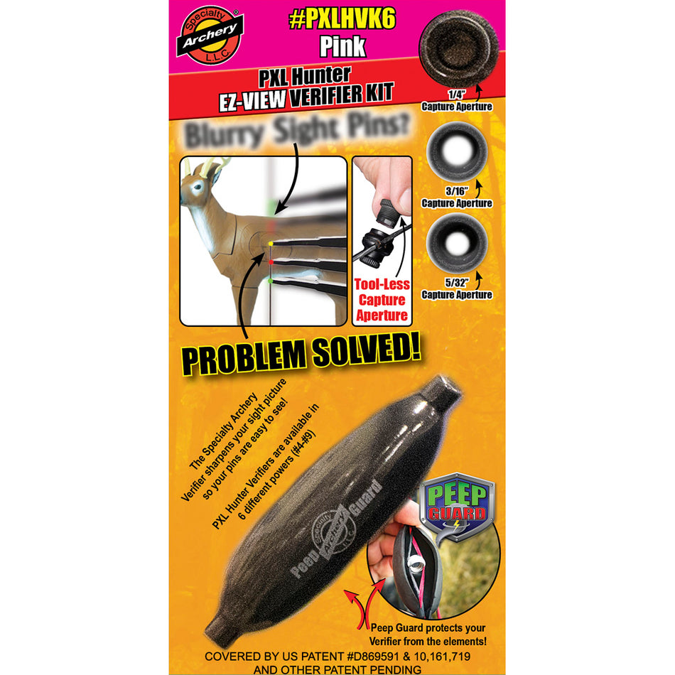 Specialty Archery PXL Hunter EZ-View Peep Verifier Kit #6 Pink