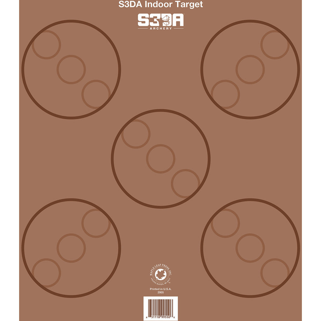 Maple Leaf S3DA Indoor Archery 3D Target Face Brown ASA 25 pk.