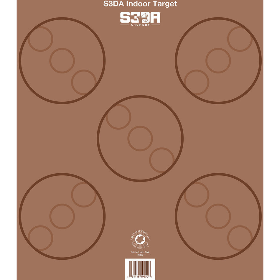 Maple Leaf S3DA Indoor Archery 3D Target Face Brown ASA 25 pk.