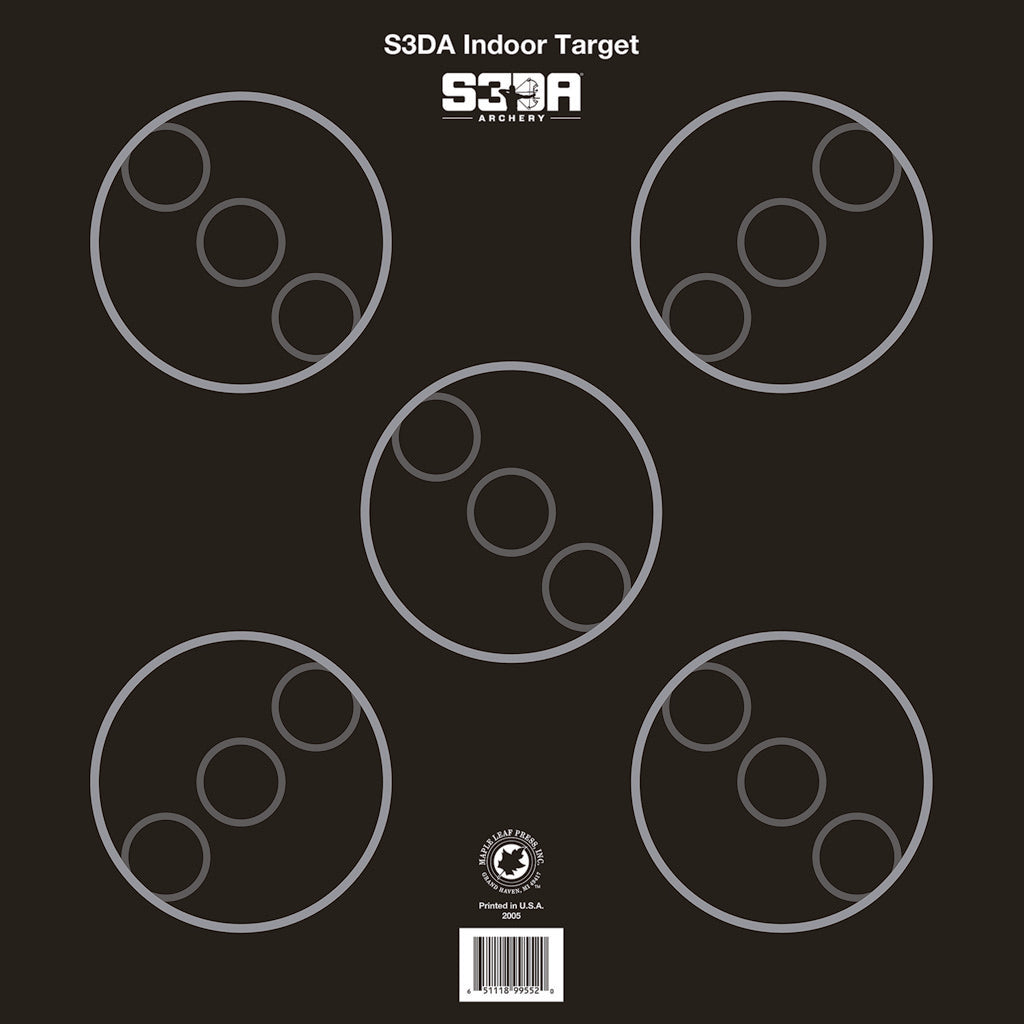 Maple Leaf S3DA Indoor Archery 3D Target Face Black ASA 25 pk.