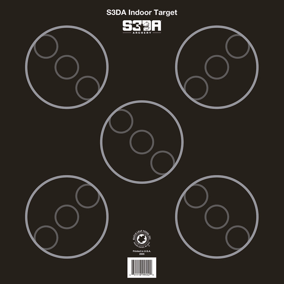 Maple Leaf S3DA Indoor Archery 3D Target Face Black ASA 25 pk.