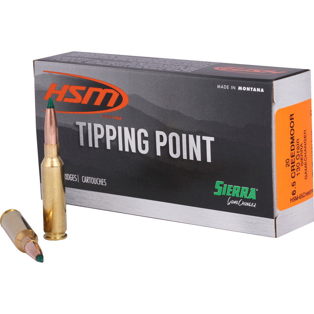 HSM 6.5mm Creedmoor HSM65Creedmoor4N Tipping Point Sierra GameChanger 130 Grain