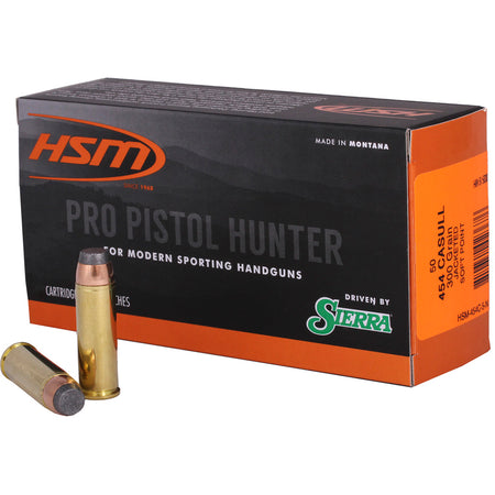 HSM .454 Casull HSM454C5N Pro Pistol Jacketed Soft Point JSP 300 Grain