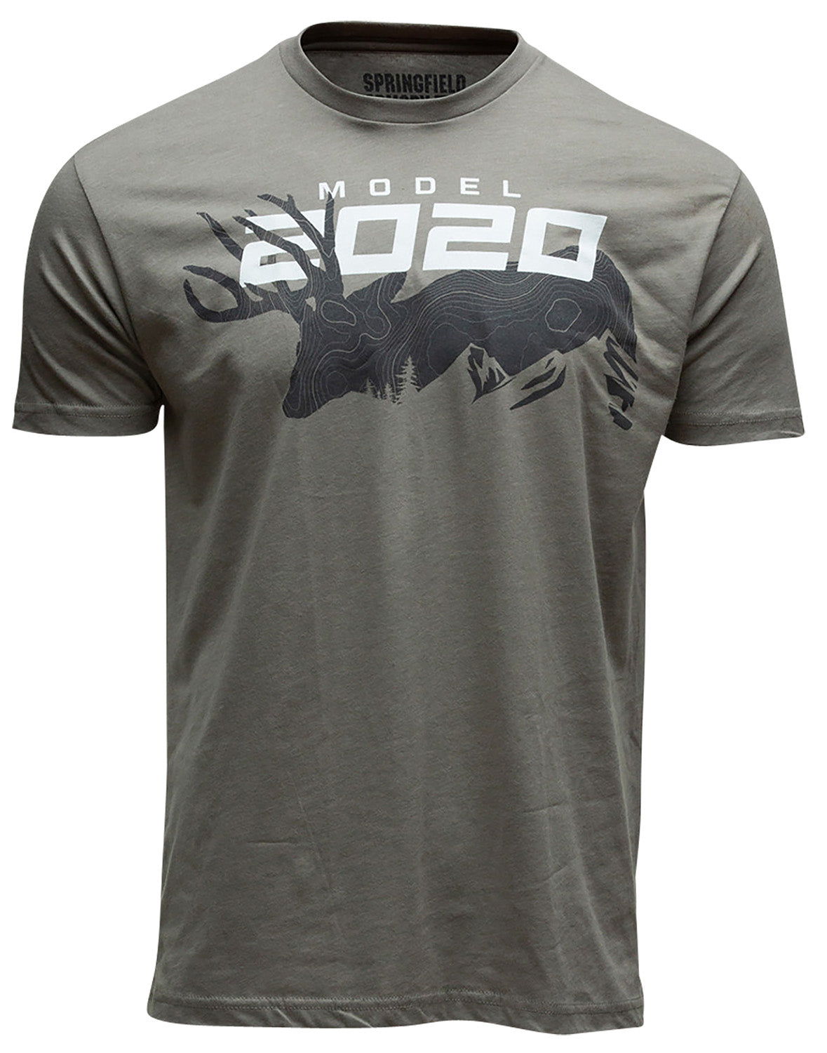 Springfield Armory GEP8607S Mule Deer Short Sleeve Tee Men's Stone Gray Small