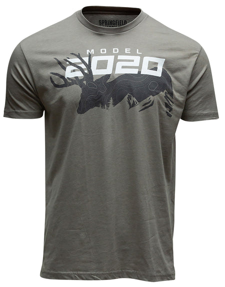 Springfield Armory GEP8607S Mule Deer Short Sleeve Tee Men's Stone Gray Small