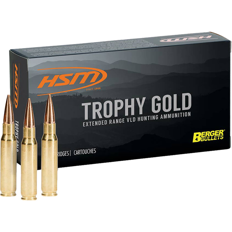 HSM 7mm Remington Mag BER7MAG140VLD Trophy Gold Berger VLD 140 Grain