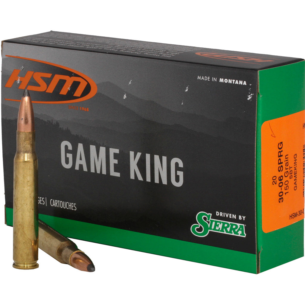 HSM .30-06 Springfield HSM300639N Game King Spitzer Boat Tail SBT 150 Grain