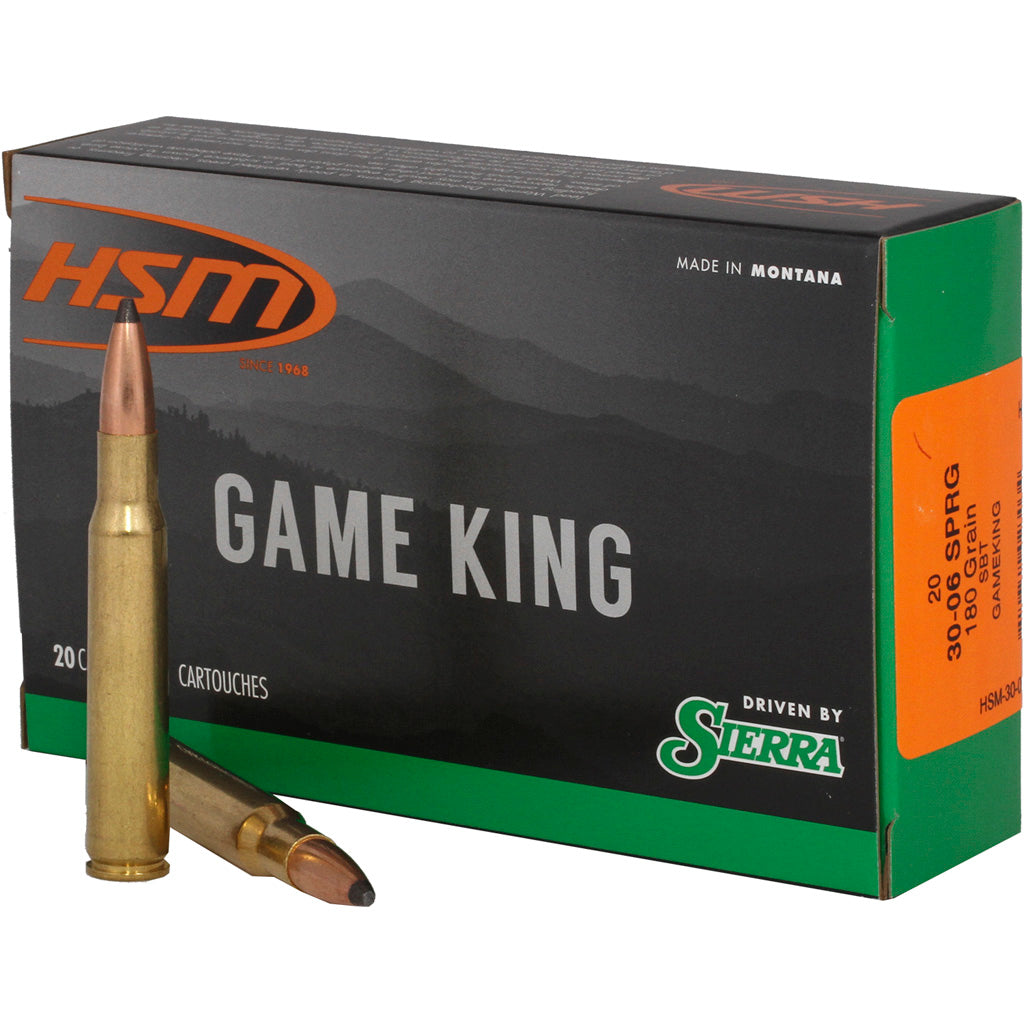 HSM .30-06 Springfield HSM300641N Sierra GameKing Spitzer Boat Tail SBT 180 Grain