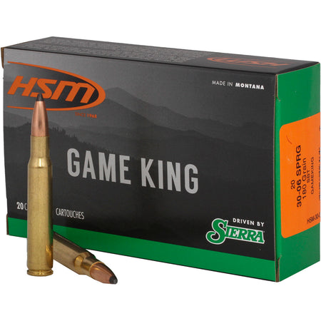HSM .30-06 Springfield HSM300641N Sierra GameKing Spitzer Boat Tail SBT 180 Grain