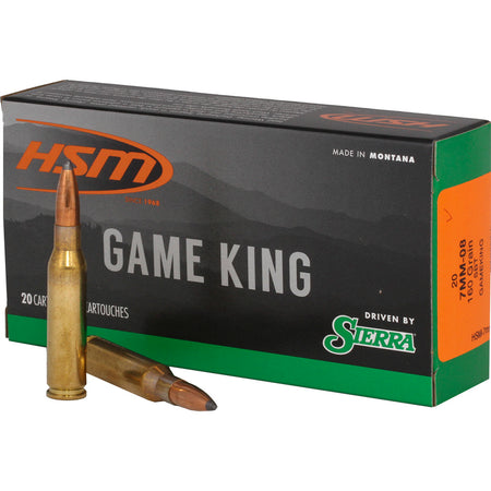 HSM 7mm-08 Remington HSM7mm089N Sierra Game King Spitzer Boat Tail SBT 160 Grain