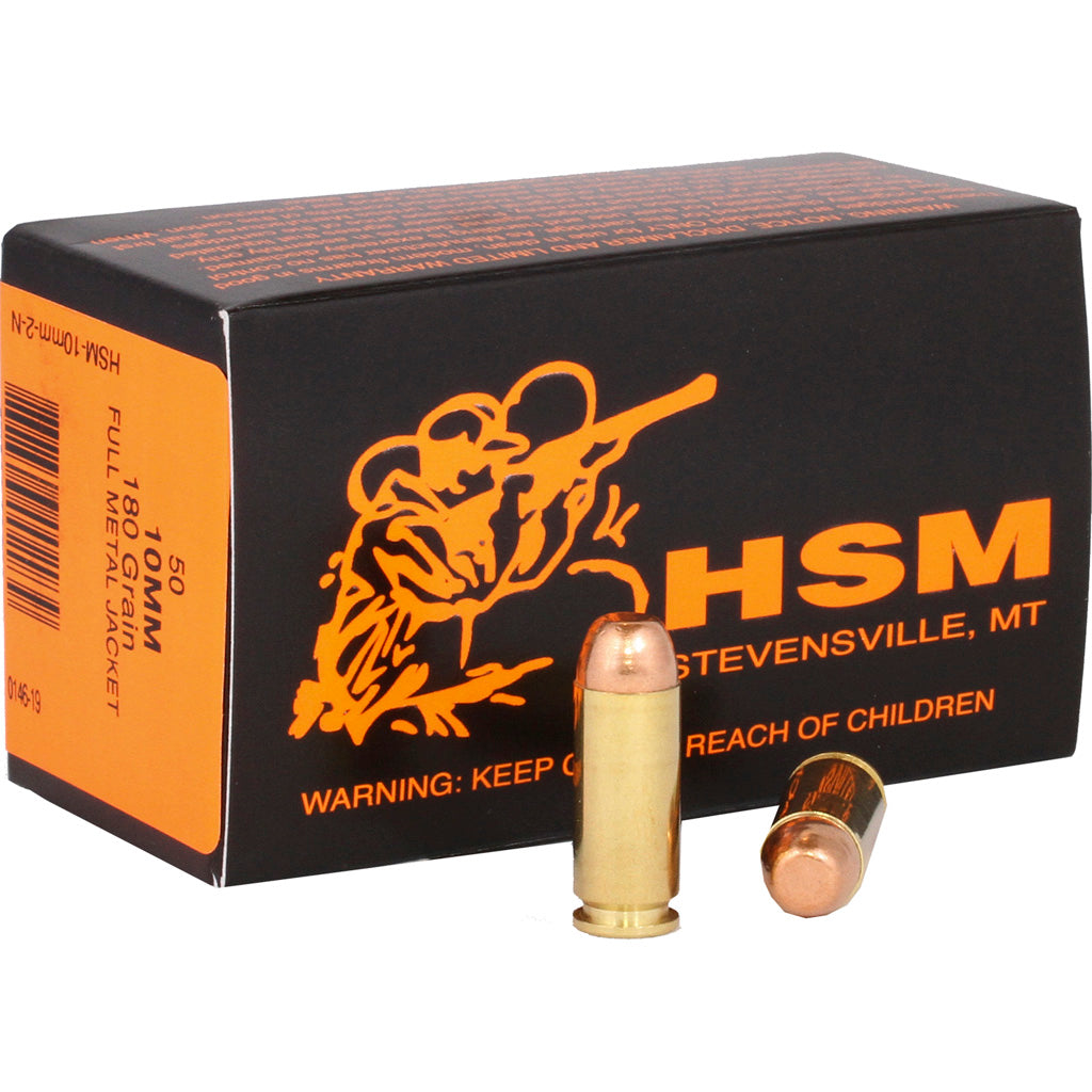 HSM 10mm Auto HSM10mm2N Training Full Metal Jacket FMJ 180 Grain