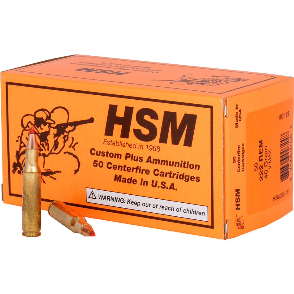 HSM .222 Remington HSM2223N Varmint V-Max 40 Grain
