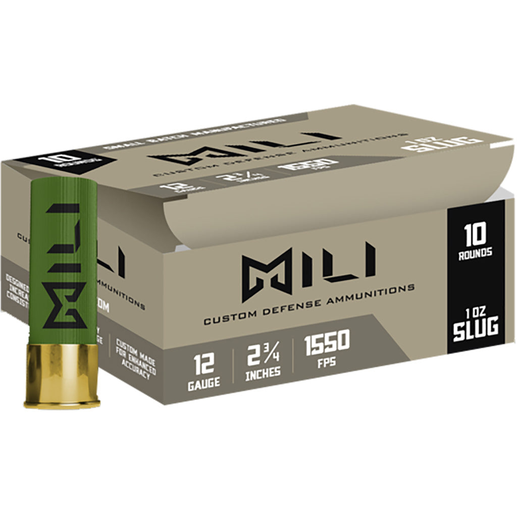 Mili Ammunitions 12 Gauge M12RIFSLUG  2.75" 1oz Slug