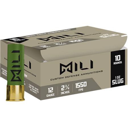 Mili Ammunitions 12 Gauge M12RIFSLUG  2.75" 1oz Slug
