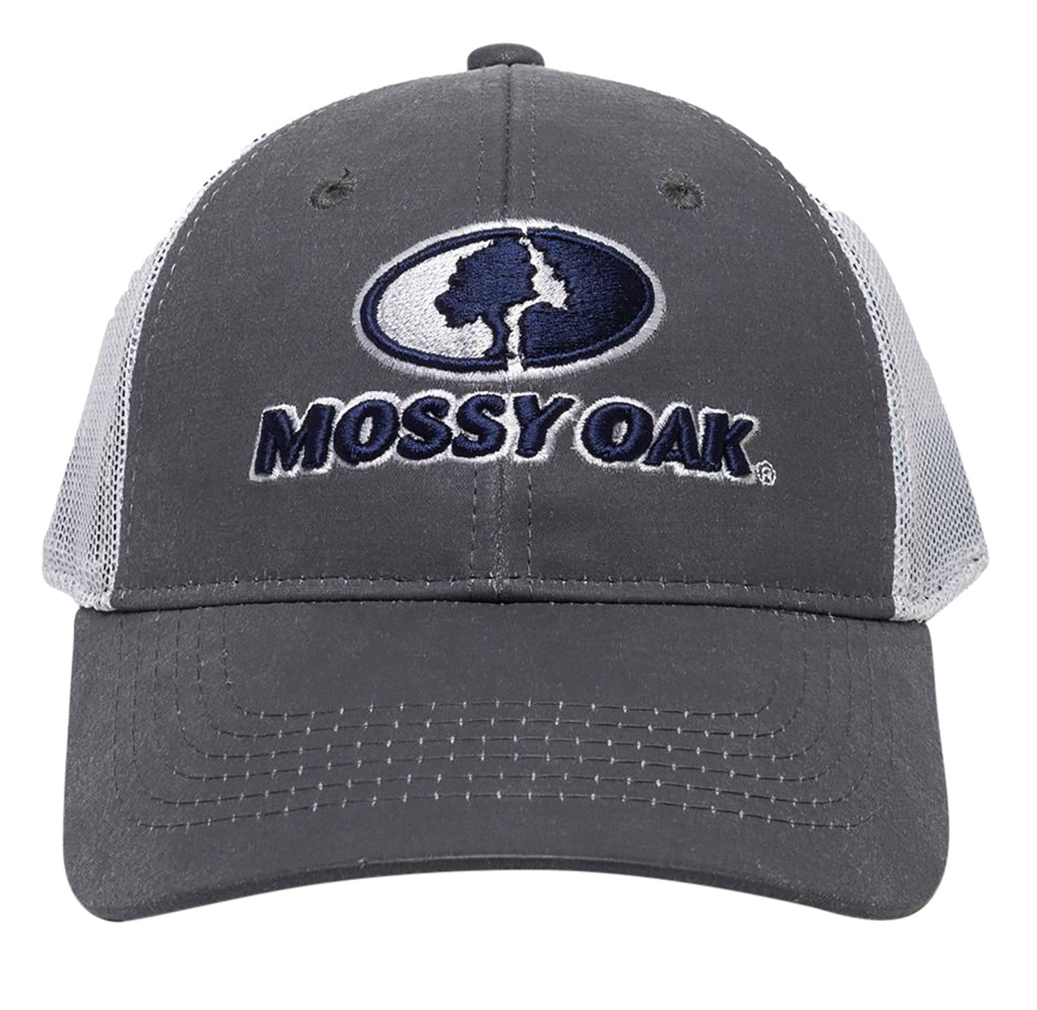 Outdoor Cap Mossy Oak MOFS46B Charcoal/White Adjustable Snapback Heavy Structured Hat OSFA