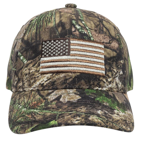 Outdoor Cap Mossy Oak Break-Up Country USA Flag Unstructured Hook & Loop Hat OSFA 202722-1-3