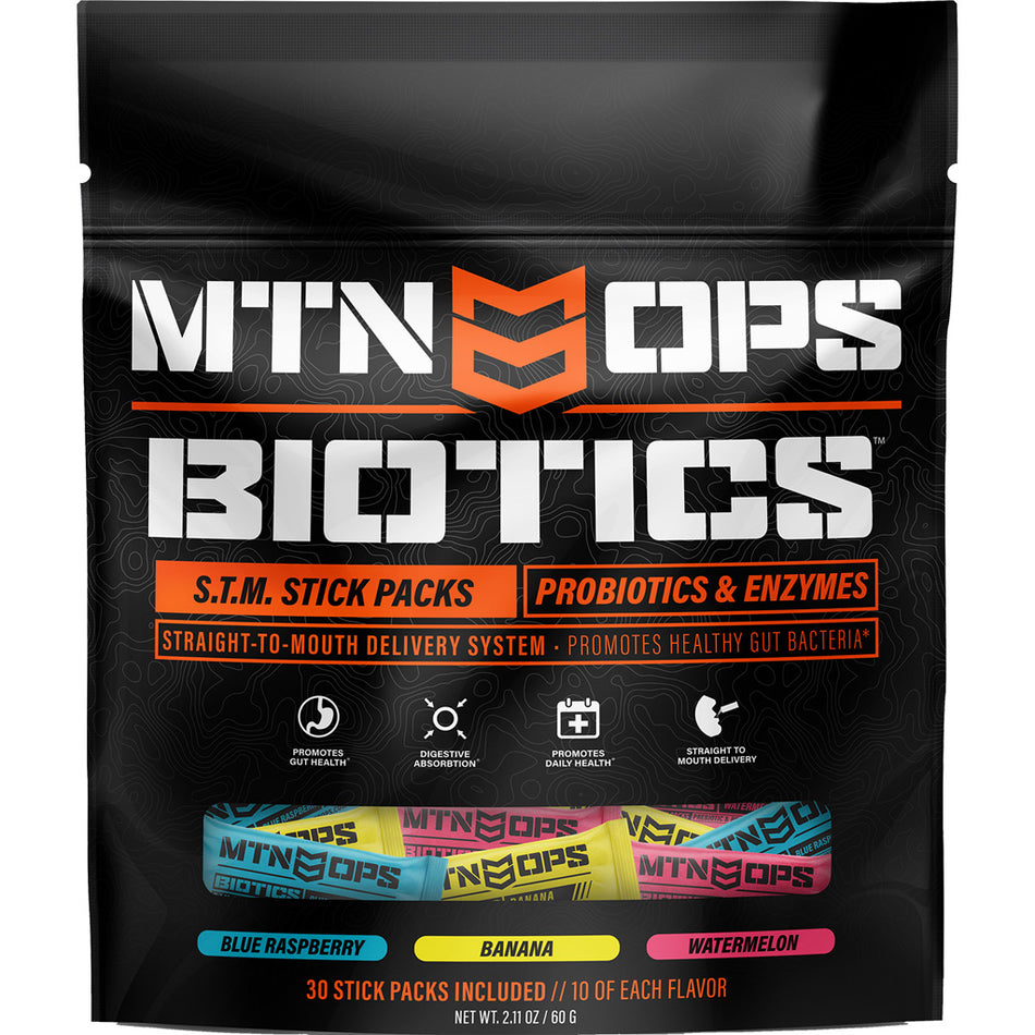 MTN Ops Biotics Probiotic Straight-to-Mouth Stick Pack 30 Count